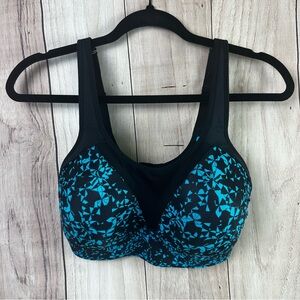 Champion Black and Blue Patterned Sports Bra